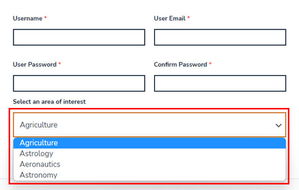How to Add Select Fields by Select2 in a WordPress Registration Form?